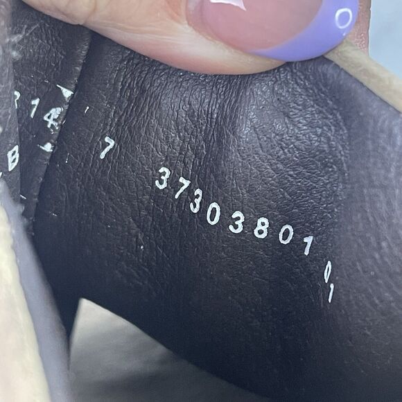 Liberty Black Peep Toe Mule Heels Size 7 Cognac Cream Leather Chunky - Picture 9 of 10